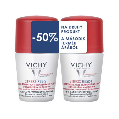 VICHY Stress Resist izzadságszabályozó golyós dezodor 72 órás duopack (2x50ml)  