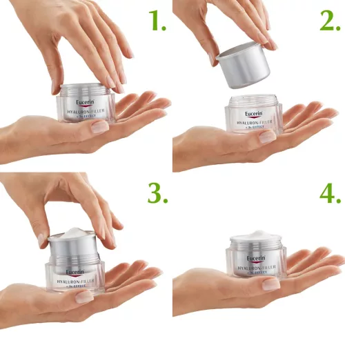 EUCERIN Hyaluron-Filler +3x effect ráncfeltöltő éjszakai arckrém öko-utántöltő (50ml)