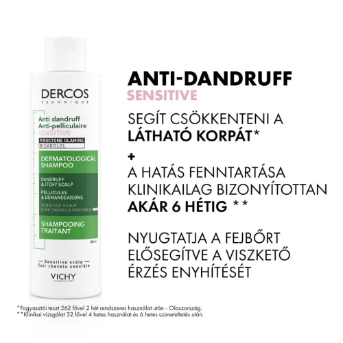 VICHY Dercos DS korpásodás elleni sampon érzékeny fejbőrre (200ml)  