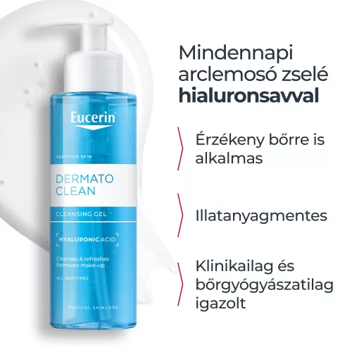 EUCERIN DermatoCLEAN {Hyaluron} mélytisztító, habzó arclemosó zselé (200ml)