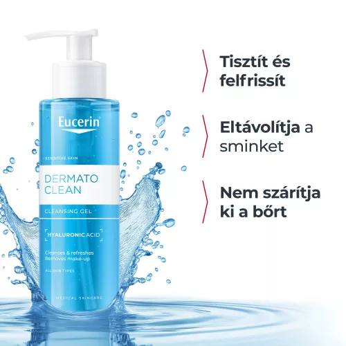 EUCERIN DermatoCLEAN {Hyaluron} mélytisztító, habzó arclemosó zselé (200ml)