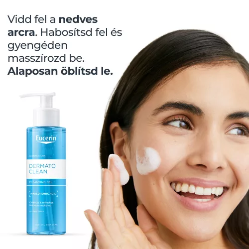 EUCERIN DermatoCLEAN {Hyaluron} mélytisztító, habzó arclemosó zselé (200ml)