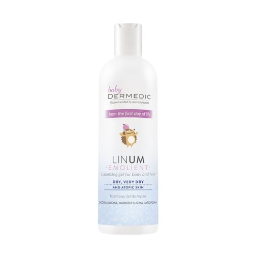 DERMEDIC Baby Linum Emolient tisztító gél testre és hajra (200ml)