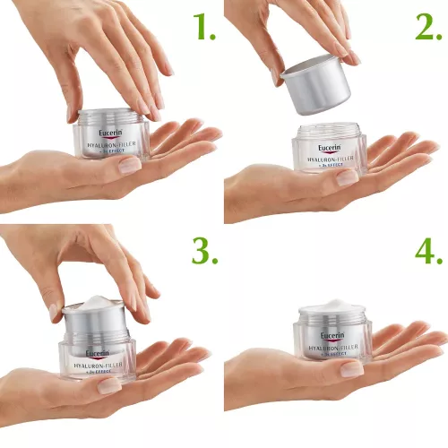 EUCERIN Hyaluron-Filler +3x effect ráncfeltöltő nappali arckrém SPF15 öko-utántöltő (50ml)
