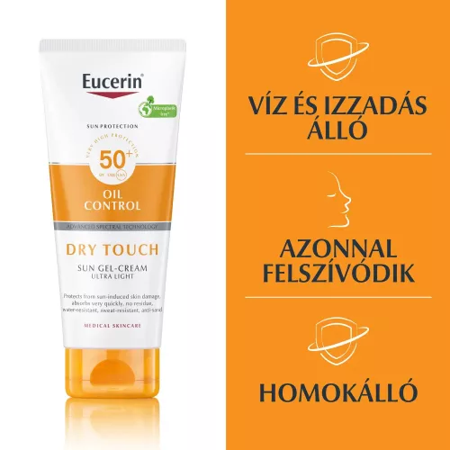EUCERIN Sun Oil Control Dry Touch napozó krém-gél testre SPF50+ (200ml)