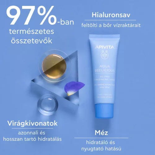 APIVITA Aqua Beelicious hidratáló gél-krém light  zsíros/kombinált bőrre (40ml)  