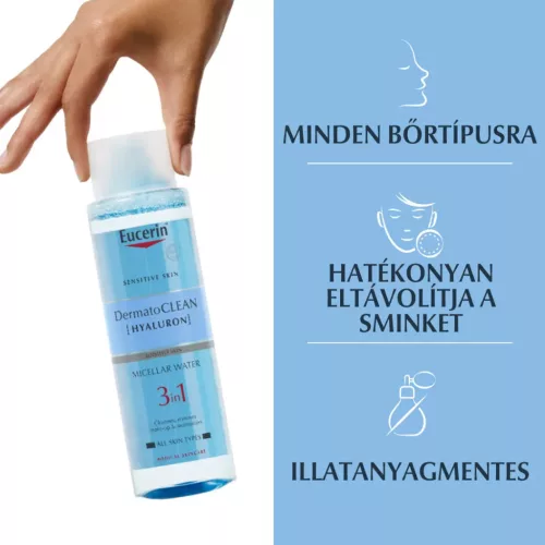 EUCERIN DermatoCLEAN {HYALURON} 3az1-ben micellás arclemosó (400ml)