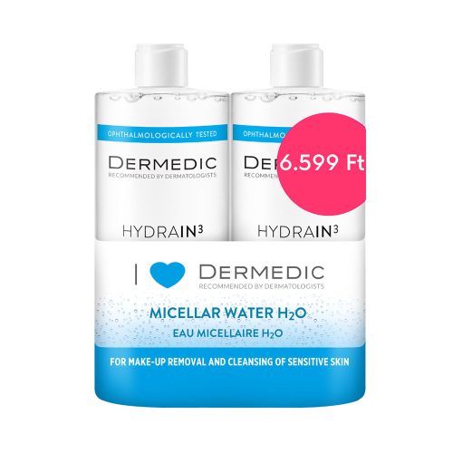 DERMEDIC Hydrain³ Micellás víz H²O duo limitált (500ml+500ml)