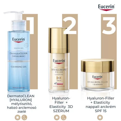 EUCERIN Hyaluron-Filler + Elasticity Bőrtömörséget regeneráló nappali arckrém SPF15 (50ml)  