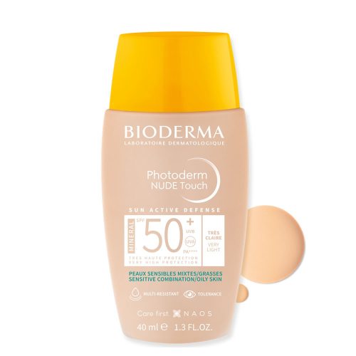 BIODERMA Photoderm NUDE Touch MINERAL SPF50+ very light (nagyon világos)  (40ml)  
