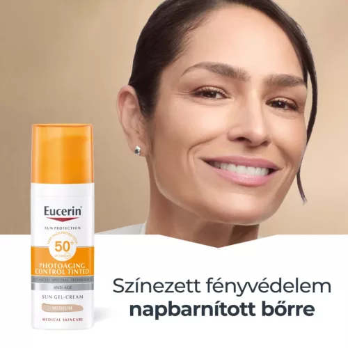 EUCERIN Sun Photoaging Control színezett napozó krém arcra FF50+ medium (50ml) 