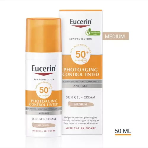 EUCERIN Sun Photoaging Control színezett napozó krém arcra FF50+ medium (50ml) 