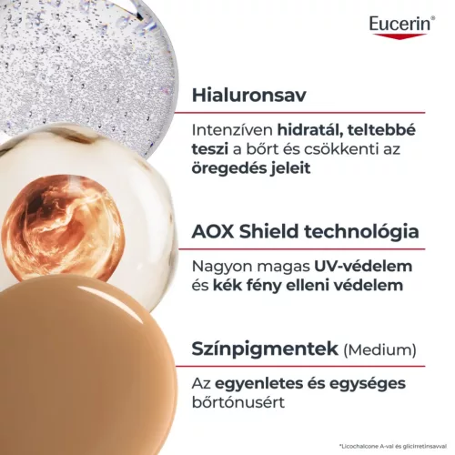 EUCERIN Sun Photoaging Control színezett napozó krém arcra FF50+ medium (50ml) 