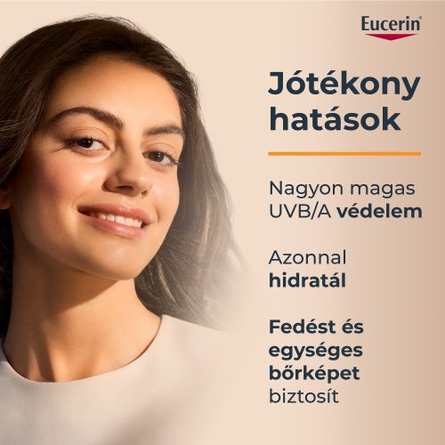 EUCERIN Sun Hydro-Protect ultra könnyű színezett napozó fluid arcra SPF50+ medium (50ml)