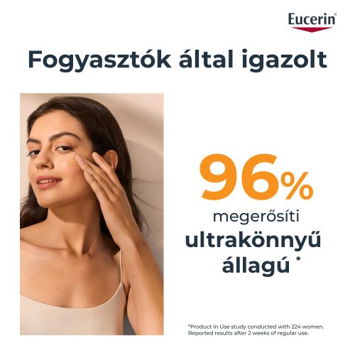 EUCERIN Sun Hydro-Protect ultra könnyű színezett napozó fluid arcra SPF50+ medium (50ml)