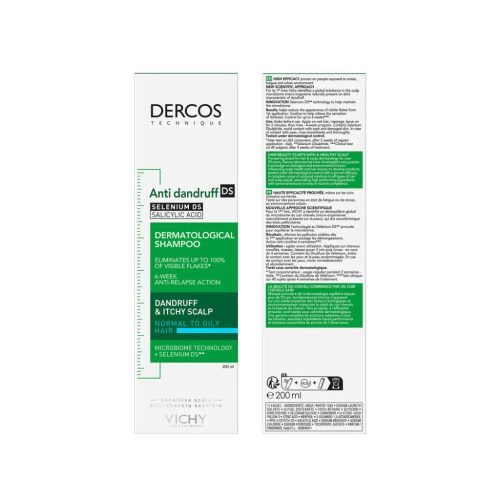 VICHY Dercos DS korpásodás elleni sampon normál és zsíros hajra (200ml)   
