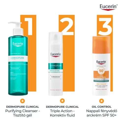 EUCERIN Sun Oil Control napozó gél-krém arcra SPF50+ (50ml) 