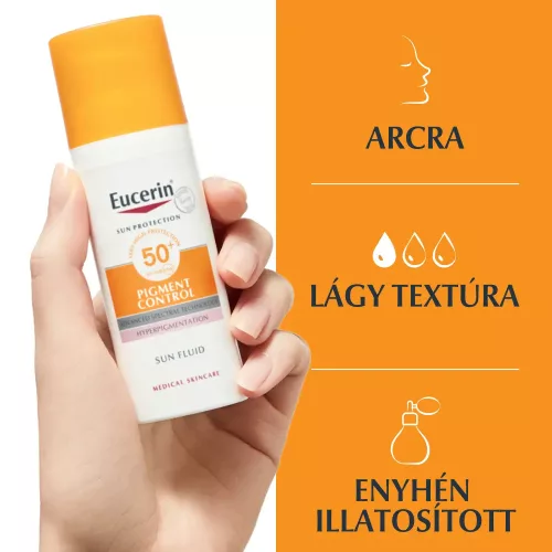 EUCERIN Sun Pigment Control napozó fluid arcra FF50+ (50ml)  