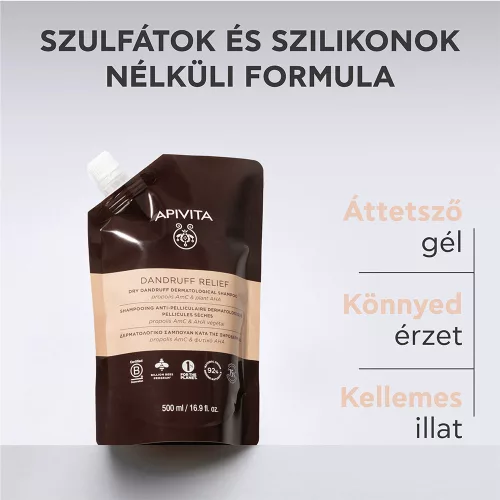 APIVITA Sampon száraz korpa ellen UTÁNTÖLTŐ (500ml)