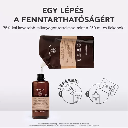 APIVITA Sampon száraz korpa ellen UTÁNTÖLTŐ (500ml)