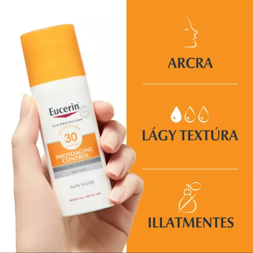EUCERIN Sun Photoaging Control napozó fluid arcra SPF30 (50ml) 
