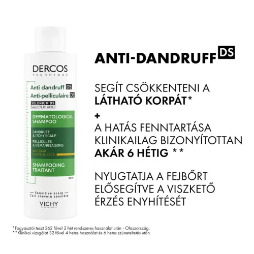 VICHY Dercos DS korpásodás elleni sampon száraz hajra (200ml)     