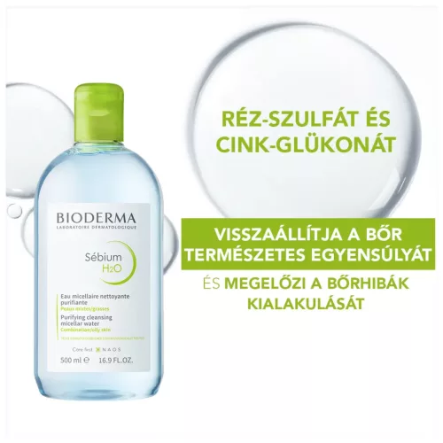BIODERMA Sébium H2O arc- és sminklemosó micellás víz (250ml)