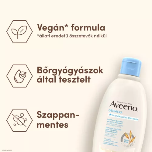 AVEENO Dermexa bőrpuhító illatmentes tusfürdő (300ml)