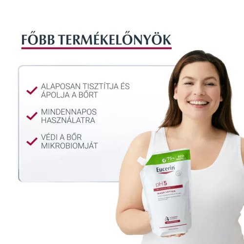 EUCERIN pH5 Folyékony mosakodószer öko utántöltő (750ml)