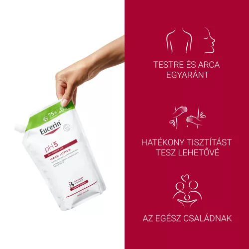 EUCERIN pH5 Folyékony mosakodószer öko utántöltő (750ml)
