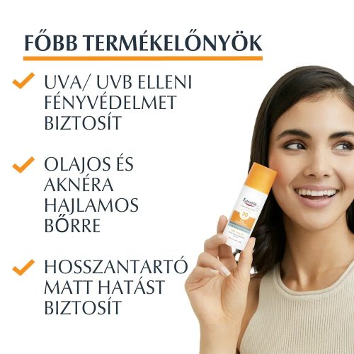 EUCERIN Sun Oil Control napozó gél-krém arcra SPF30 (50ml)       