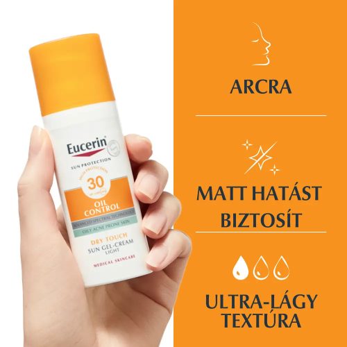 EUCERIN Sun Oil Control napozó gél-krém arcra SPF30 (50ml)       