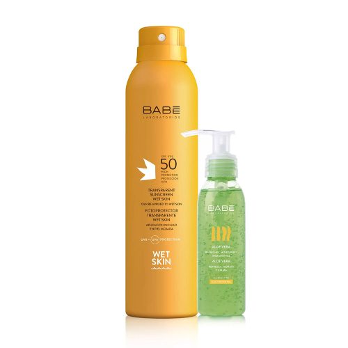 Babé fényvédő spraySPF50 áttetsző +Aloe Vera gél 200ml+90ml