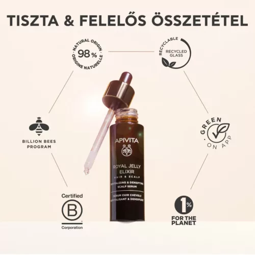 APIVITA Royal Jelly Elixir Revitalizáló & sűrűséget adó fejbőrszérum (50ml)