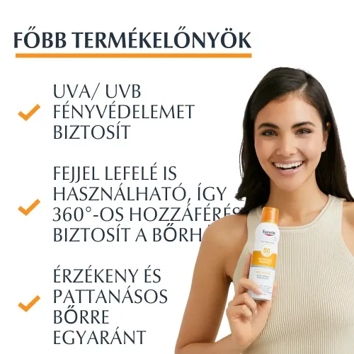 EUCERIN Sun Oil Control Dry Touch színtelen napozó aerosol spray SPF50 (200ml)