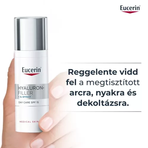 EUCERIN Hyaluron-Filler +3x effect ráncfeltöltő nappali arckrém normál, vegyes bőrre (50ml) 