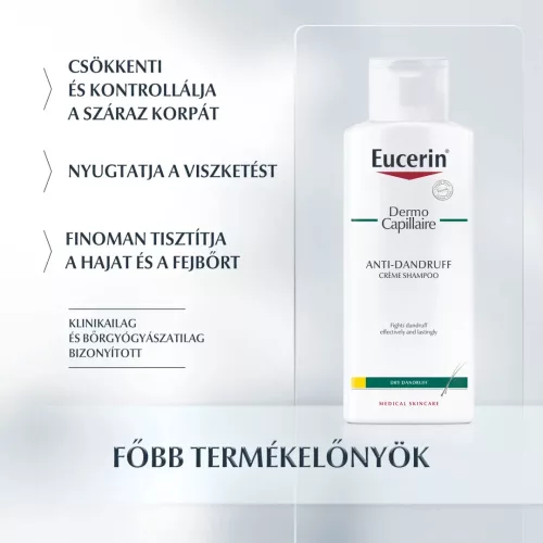 EUCERIN DermoCapillaire korpásodás elleni sampon száraz korpára (250ml)  