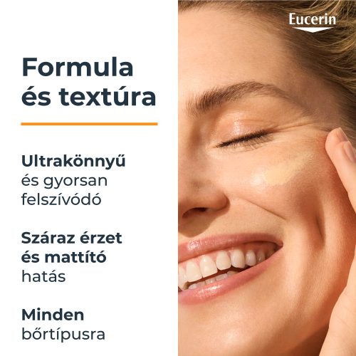 EUCERIN Sun Hydro-Protect ultra könnyű színezett napozó fluid arcra SPF50+ light (50ml)