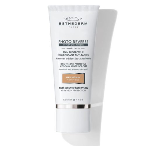 ESTHEDERM Photo Reverse fényvédő hiperpigmentált bőrre SPF50+ színezett, közepes bézs (50ml)