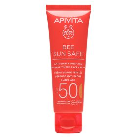   APIVITA BEE SUN SAFE Színezett arckrém ráncok és pigmentfolt ellen SPF50 (50ml)