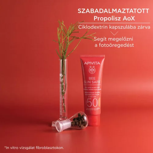 APIVITA BEE SUN SAFE Színezett arckrém ráncok és pigmentfolt ellen SPF50 (50ml)
