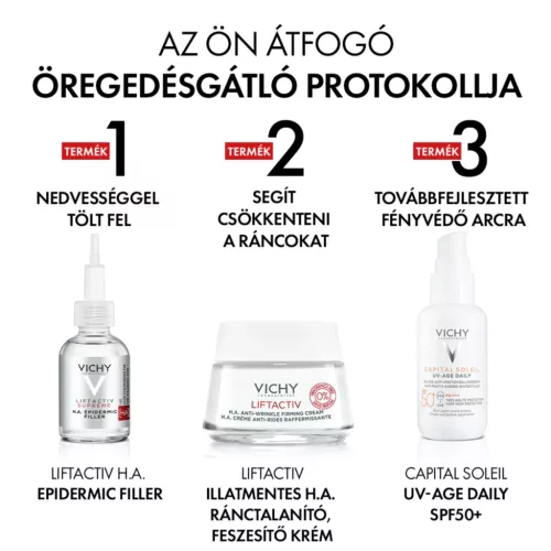 VICHY Liftactiv H.A. ránctalanító, feszesítő arckrém - illatmentes (50ml)