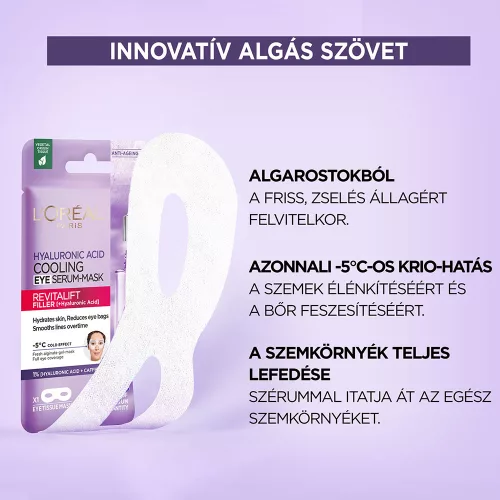 L'ORÉAL PARIS Revitalift Filler hűsítő szérumos szemkörnyékmaszk (11g)