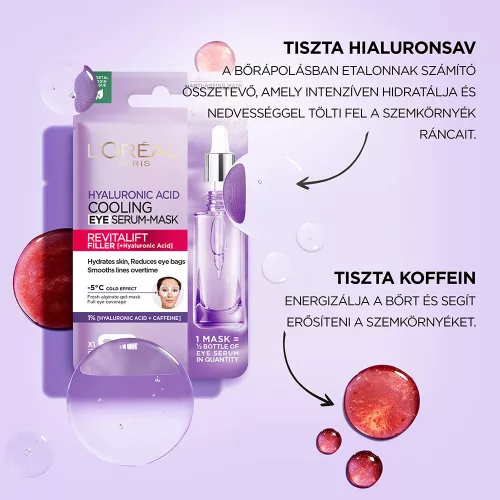 L'ORÉAL PARIS Revitalift Filler hűsítő szérumos szemkörnyékmaszk (11g)
