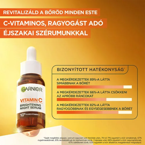 GARNIER SKIN NATURALS Ragyogást adó éjszakai szérum 10% tiszta C-vitaminnal (30ml)
