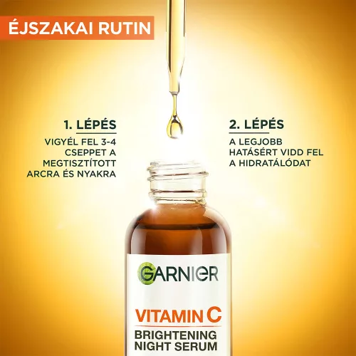 GARNIER SKIN NATURALS Ragyogást adó éjszakai szérum 10% tiszta C-vitaminnal (30ml)