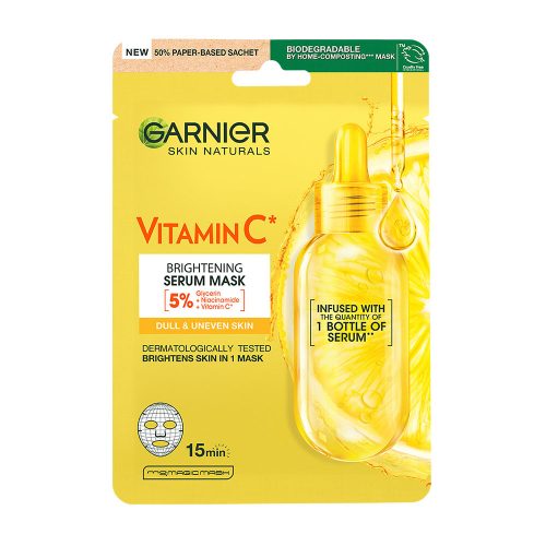GARNIER SKIN NATURALS Ragyogást adó fátyolmaszk C-vitaminnal (28g)