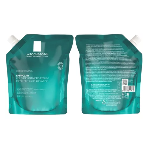 LA ROCHE-POSAY Effaclar mikro-hámlasztó tisztító gél utántöltő (400ml)