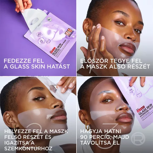 L'ORÉAL PARIS Revitalift Filler Glass Skin hidrogél ragyogást adó arcmaszk (25g)
