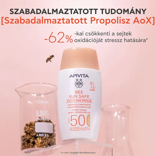 APIVITA BEE SUN SAFE Daily Age Repair színezett fluid ráncok és pigmentfoltok ellen SPF50 (50ml)